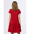 Червена рокля с къдрички Lala-1 снимка