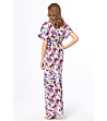 Дълга многоцветна рокля с принт и прорез Jemima-1 снимка