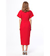 Червена рокля с V-образно деколте-1 снимка