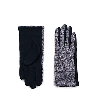 Дамски ръкавици в черно и сиво снимка