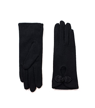 Дамски елегантни ръкавици в черно снимка