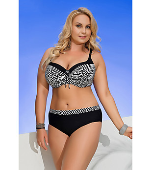 Черно-бял дамски бански от 2 части Jana снимка