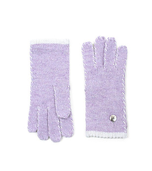Светлолилави дамски ръкавици с декоративни шевове снимка