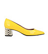 Кожени дамски жълти обувки Aniela-0 снимка
