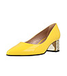 Кожени дамски жълти обувки Aniela-1 снимка