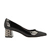 Черни дамски лачени обувки Aniela-0 снимка