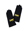 Черни дамски ръкавици с бродерия Морско конче-1 снимка