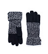 Плетени дамски ръкавици в сиво и черно-0 снимка