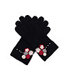 Дамски ръкавици в черно с декорация -1 снимка