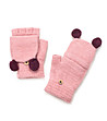 Розови дамски ръкавици без пръсти с капаче-1 снимка