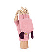 Розови дамски ръкавици без пръсти с капаче-2 снимка