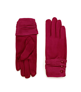 Дамски ръкавици в червено Lina снимка