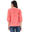 Дамска памучна блуза в цвят корал-1 снимка