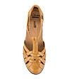 Кожени дамски сандали цвят камел Wendy Loras-1 снимка