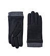 Черни мъжки ръкавици от естествена кожа и вълна-0 снимка