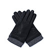 Черни мъжки ръкавици от естествена кожа и вълна-1 снимка