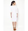 Бяла памучна рокля с джобове Diana-1 снимка