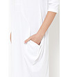 Бяла памучна рокля с джобове Diana-2 снимка