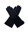 Черни дамски ръкавици с кожа-2 снимка