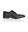 Черни мъжки кожени обувки тип Оксфорд-3 снимка