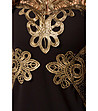 Черна рокля със златиста бродерия Fresia-2 снимка
