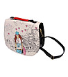Дамска чанта с капак и цветен принт-1 снимка