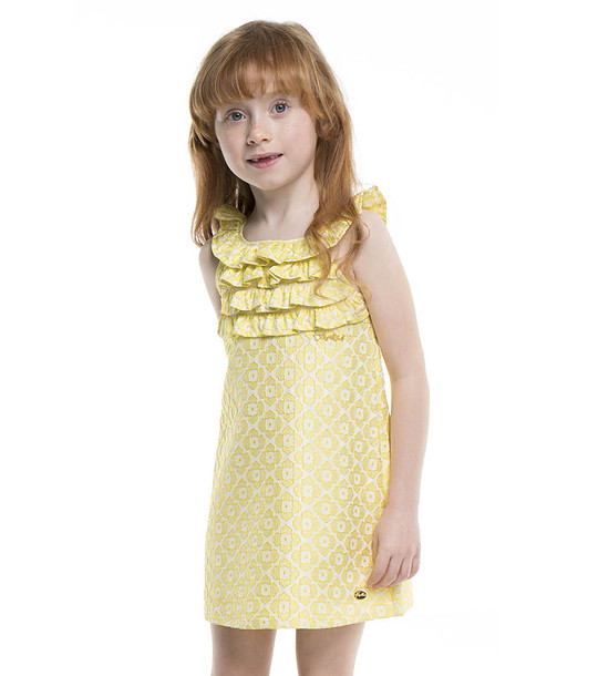 Жълта детска рокля снимка