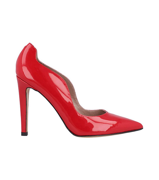 Дамски кожени лачени обувки в червено Pamela снимка