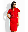 Червена памучна рокля с къс ръкав Nanny-0 снимка