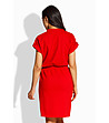 Червена памучна рокля с къс ръкав Nanny-1 снимка