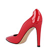 Дамски кожени лачени обувки в червено Pamela-2 снимка