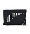Дамска чанта тип плик в черно, бяло и сребристо Револвер-0 снимка