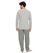 Мъжка памучна пижама в сив меланж Cassius-1 снимка