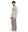 Мъжка памучна пижама в сив меланж Cassius-2 снимка