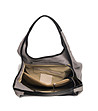 Дамска чанта от естествена кожа в сив нюанс Lita-3 снимка