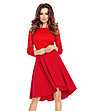 Червена рокля с дантела Caterina-2 снимка
