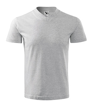 Мъжка памучна тениска в сив меланж Africa снимка