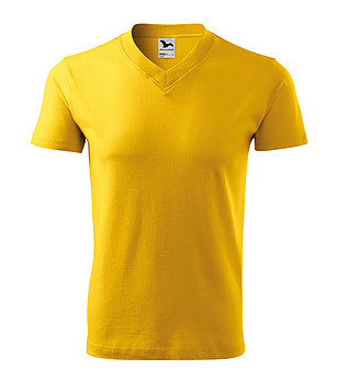 Мъжка памучна тениска в жълто Africa снимка