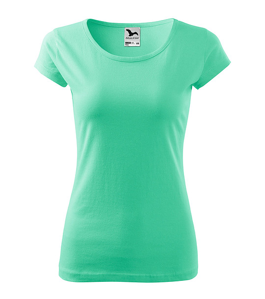 Дамска памучна тениска в цвят мента Ness снимка