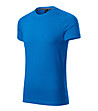 Мъжка памучна тениска в синьо Ellis-2 снимка