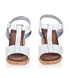 Дамски кожени сандали в бяло и кафяво Simone-2 снимка