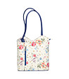 Бяла кожена чанта за рамо на цветя Bluette-0 снимка