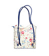 Бяла кожена чанта за рамо на цветя Bluette-1 снимка
