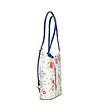 Бяла кожена чанта за рамо на цветя Bluette-2 снимка