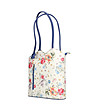 Бяла кожена чанта за рамо на цветя Bluette-3 снимка