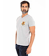 Мъжка памучна тениска в сив меланж Gustavo-3 снимка