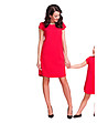 Червена рокля с къси ръкави Enrica-0 снимка