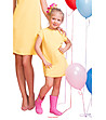 Детска жълта рокля с къси ръкави Avelia-0 снимка