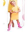 Детска жълта рокля с къси ръкави Avelia-1 снимка