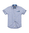 Карирана памучна мъжка риза в синьо Robert-0 снимка